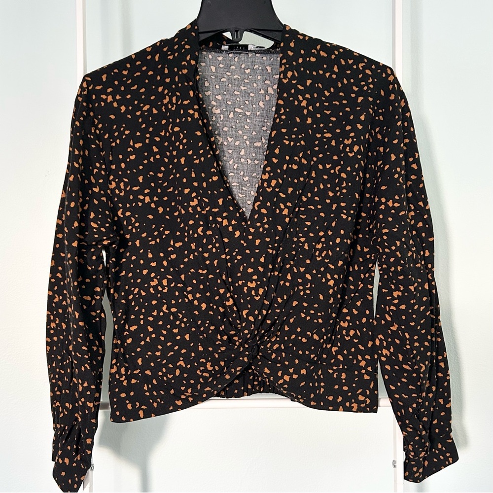 Lush Cropped Twist-Front Blouse